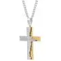 Jewelry Nation Mens Stainless Steel IP Tablet Lords Prayer Cross Pendant Necklace with Chain, 24''