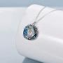 TOUPOP Mothers Day Gifts from Daughter Sterling Silver Tree of Life Pendant Necklace with Blue Circle Crystal Jewelry Gifts for Mom Women Girls Friend Birthday