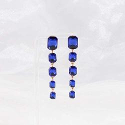 SP SOPHIA COLLECTION Womens 5 Tiered Rectangle Dangle Drop Rhinestone Post Earrings
