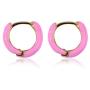 4 Pairs Colorful Enamel Copper Hoop Earrings Bohemia Enameled Small Mini Round Circle Charm Statement Earring Gold Plated Loop Earrings for Women Girls Jewelry