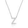 PAVOI 14K White Gold Plated Cubic Zirconia Initial Necklace | Letter Necklaces for Women
