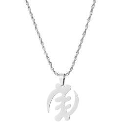 Stainless Steel Symbol Pendant Necklace Trendy Adinkra Gye Nyame Ethnic Symbol Jewelry