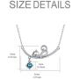 AOBOCO Cute Cat Gifts Sterling Silver Lovely Cat Necklace Kitten Pendant with Crystal, Christmas Birthday Jewelry Gifts for Cat Lovers