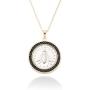 Miabella 18K Gold over Sterling Silver Black Spinel Genuine Italian 2-Lira Bee Coin Pendant Necklace, 18 Inch Chain 925 Made in Italy
