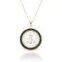 Miabella 18K Gold over Sterling Silver Black Spinel Genuine Italian 2-Lira Bee Coin Pendant Necklace, 18 Inch Chain 925 Made in Italy