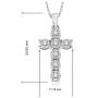 NATALIA DRAKE 1/10 Cttw Diamond Christian Cross Necklace for Women in Sterling Silver (Color J-K / Clarity I3)