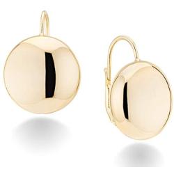 MiaBella 18K Gold Over Sterling Silver Italian High Polished Round Dome Button Bead Ball Statement Leverback Earrings for Women 12mm, 18mm 925 Made in Italy