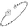 Zodiac Sign Cuff Bracelet with Birthstone Heart Charm Zodiac Sign Jewelry for Women Girls