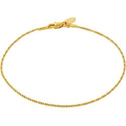 LIFETIME JEWELRY Twisted Box Chain Anklet for Women and Men 24k Real Gold Plated