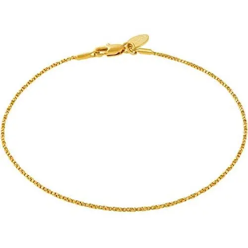 LIFETIME JEWELRY Twisted Box Chain Anklet for Women and Men 24k Real Gold Plated LIFETIME JEWELRY Twisted Box Chain Anklet for Women and Men 24k Real Gold Plated