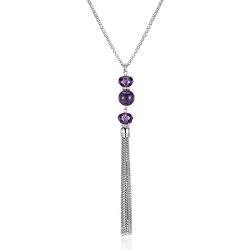 BULINLIN Long Turquoise Necklaces for Women - Sweater Chain Fashion Jewelry with Pendant Silver Tassel, Necklace Gifts for Women
