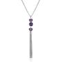 BULINLIN Long Turquoise Necklaces for Women - Sweater Chain Fashion Jewelry with Pendant Silver Tassel, Necklace Gifts for Women