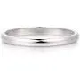 HAFEEZ CENTER 2mm Classic Plain Dome Wedding Band (14K White Gold, 6.5)