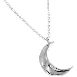 Dtja Boho Moon Necklace for Women Girls Sterling Silver Simple Delicate Crescent Half Moon Phase Karma Choker Pendant Necklace Adjustable Chain Handmade Hammered Jewelry