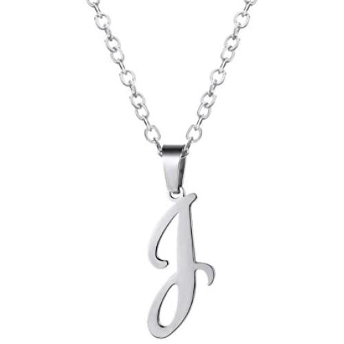 PROSTEEL Stainless Steel Initial Name Necklace, A to Z Initial Letter Personalized Necklaces for Men Women, Gold/Silver/Black Tone, 20inch-22inch Adjustable, Come Gift Box