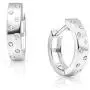 SolidSilver - Sterling Silver Huggie Hoop Earrings with Round Dainty Crystal Clear CZ