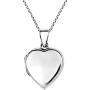 AeraVida Daisy in Full Bloom Heart Pendant Locket .925 Sterling Silver Cable Necklace