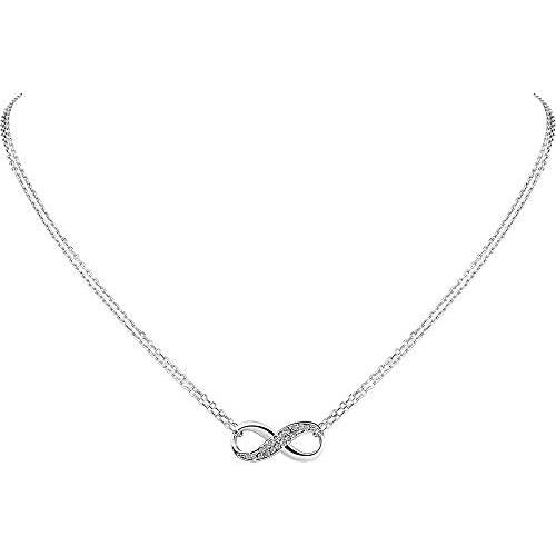 FANCIME Sterling Silver Infinity Knot Heart Two-Tone Stunning Cubic Zirconia CZ Pendant Necklace Earrings Dainty Fine Jewelry Set Gifts for Mom Women Teen Girls,16+2 Extender