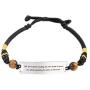 DOLLRINBOY Religious Christian Mens Bracelet,Handmade Adjustable Stainless Steel with 8mm Tiger Eye Stone Bible Verse Bracelet for Women Men Boys Girls