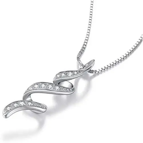 VANLAMS S925 Sterling Silver Cubic Zirconia Pendant Necklace for Women Girl Jewelry Gifts VANLAMS S925 Sterling Silver Cubic Zirconia Pendant Necklace for Women Girl Jewelry Gifts