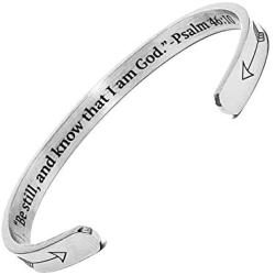 JNB Inspirational Engraved Stainless Steel Cuff Bracelets Personalized Gift for Mom, Daughter, Granddaughter, Sister, Best Friend, Women and Teens, Girls, Unisex .