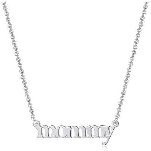 Mama Necklace Gifts for Mom, Dainty 14K Gold Plated CZ Mommy Mama Pendant Necklaces for Women, Pave Mama Script Necklace Jewelry for Mom Mother