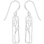 Boma Jewelry Sterling Silver Rectangle Tree Silhouette Dangle Earrings