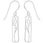 Boma Jewelry Sterling Silver Rectangle Tree Silhouette Dangle Earrings