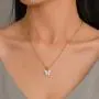 FUTIMELY Butterfly Hoop Earring Pendant Necklace,Acrylic Animal Butterfly Necklace Huggie Drop Earrings Set,Simple Charm Colour Suit for Women Teens Girls