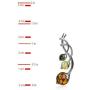 Sterling Silver Multicolor Natural Amber Pendant Necklace Chain 18 Inches