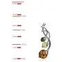 Sterling Silver Multicolor Natural Amber Pendant Necklace Chain 18 Inches Sterling Silver Multicolor Natural Amber Pendant Necklace Chain 18 Inches