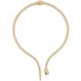 Unicra Goldtone Snake with Black Eyes Curved Bar Design Adjustable Gothic Magnetic Choker Necklace Pendant for Women and Girls