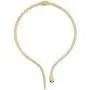 Unicra Goldtone Snake with Black Eyes Curved Bar Design Adjustable Gothic Magnetic Choker Necklace Pendant for Women and Girls