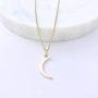 NECOCY 14K Gold Plated Dainty Star Moon Pendant Necklace Simple Half Moon Necklace Handmade Jewelry for Women
