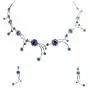 Faship Gorgeous Rhinestone Crystal Floral Necklace Earrings Set