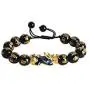 ABONDEVER Feng Shui Pixiu Black Obsidian Wealth Bracelet Color Change 14K Plated Adjustable Handmade Braided Rope Lucky Jwelry ABONDEVER Feng Shui Pixiu Black Obsidian Wealth Bracelet Color Change 14K Plated Adjustable Handmade Braided Rope Lucky Jwelry