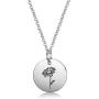 Detailed Personalized Birth Flower Necklace Birth Month Mom Necklace Birthday Gift for Her