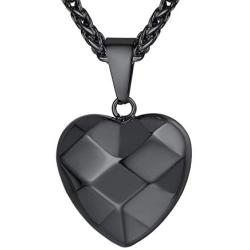 U7 Womens Tiny Heart Necklace Stainless Steel Link Chain 3D Vivid Love Hearts Pendant for Girls Lover, Customizable