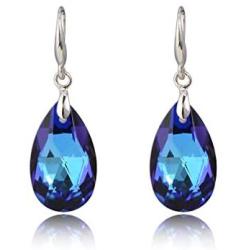 Crystal Teardrop Earrings for Women - Elegant Bling Color Changing Cubic Zirconia Rhinestone CZ Wedding Bridal Hook Dangle Drop Earring Party Prom Earrings for Girls Bride Bridesmaids Gift Fashion Costume Jewelry