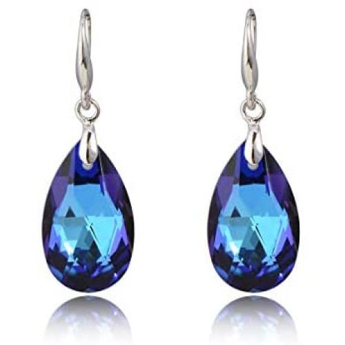 Crystal Teardrop Earrings for Women - Elegant Bling Color Changing Cubic Zirconia Rhinestone CZ Wedding Bridal Hook Dangle Drop Earring Party Prom Earrings for Girls Bride Bridesmaids Gift Fashion Costume Jewelry