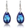 Crystal Teardrop Earrings for Women - Elegant Bling Color Changing Cubic Zirconia Rhinestone CZ Wedding Bridal Hook Dangle Drop Earring Party Prom Earrings for Girls Bride Bridesmaids Gift Fashion Costume Jewelry