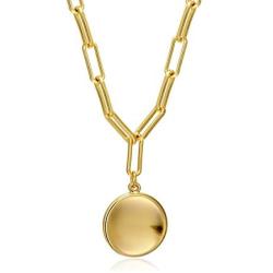 ACC PLANET Gold Coin Necklace 14K Gold Plated Medallion Coin Pendant Round Disc Charm Mothers Day Chunky Gold Pendant Necklaces for Women Gifts