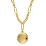 ACC PLANET Gold Coin Necklace 14K Gold Plated Medallion Coin Pendant Round Disc Charm Mothers Day Chunky Gold Pendant Necklaces for Women Gifts