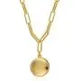 ACC PLANET Gold Coin Necklace 14K Gold Plated Medallion Coin Pendant Round Disc Charm Mothers Day Chunky Gold Pendant Necklaces for Women Gifts