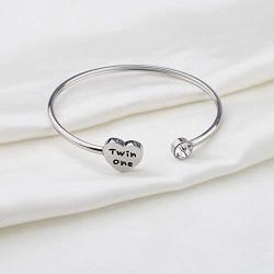 Gzrlyf Twin Cuff Bracelets Twin One Twin Two Jewelry Twin Gifts for Twins