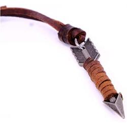 Vintage Arrow Pendant Necklace Real Cowhide Leather Rope Chain Personality Necklace Trendy Jewelry for Men