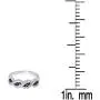 10K Gold Blue Sapphire & White Diamond Bridal Swirl Stackable Anniversary Wedding Band