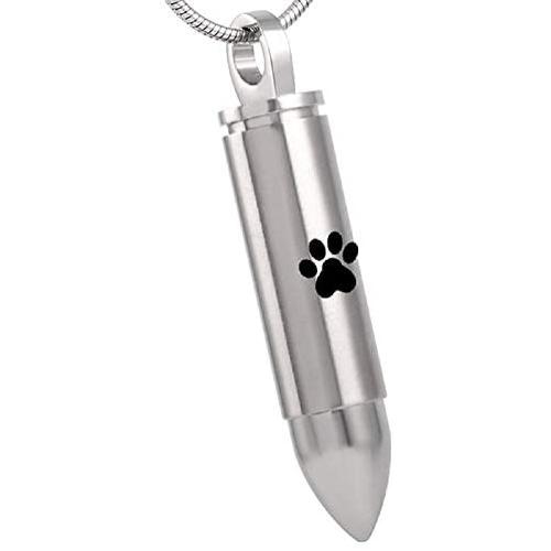 Casket Etcetera PAW PRINT WITHIN BULLET Pet Cremation Jewelry Urn Necklace Keeps Your Love Ones Ashes Safe Casket Etcetera PAW PRINT WITHIN BULLET Pet Cremation Jewelry Urn Necklace Keeps Your Love Ones Ashes Safe