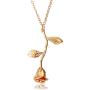 Rose Flower Necklace 18K Gold Plated Silver Rose Jewelry Gift for Women Girl