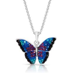 BLING BIJOUX Crystal Monarch Butterfly Pendant Necklace Never Rust 925 Sterling Silver Natural and Hypoallergenic Chain For Women and Girls with Free Breathtaking Gift Box for a Special Moment of Love